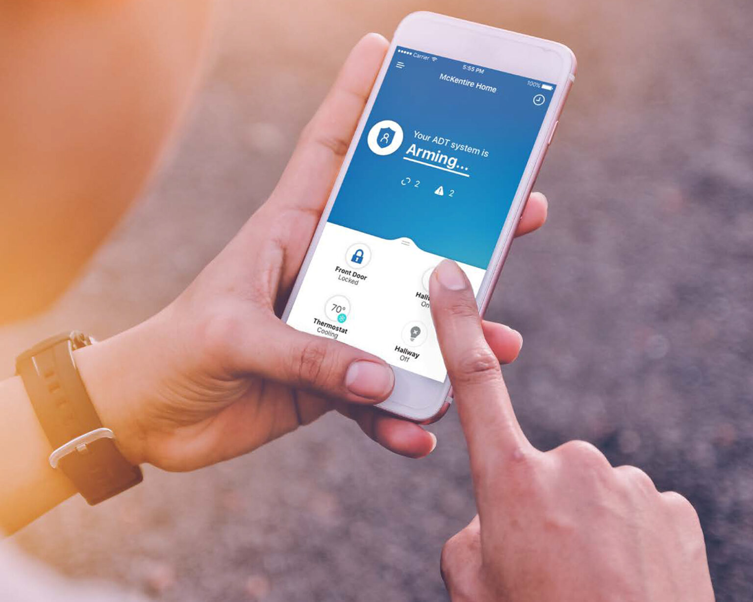Iphone remotely arming Alarm System