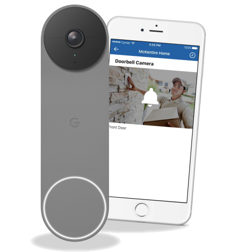Google Doorbell camera with iphone showing the live view
